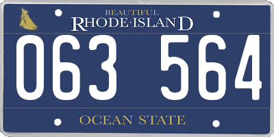 RI license plate 063564