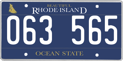 RI license plate 063565
