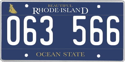 RI license plate 063566