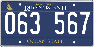 RI license plate 063567