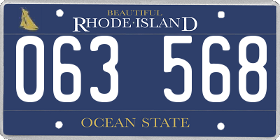 RI license plate 063568