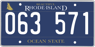 RI license plate 063571