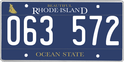 RI license plate 063572
