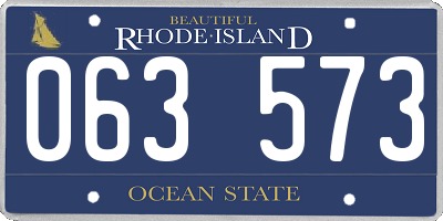 RI license plate 063573