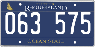RI license plate 063575