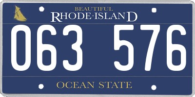 RI license plate 063576