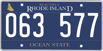 RI license plate 063577