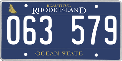 RI license plate 063579