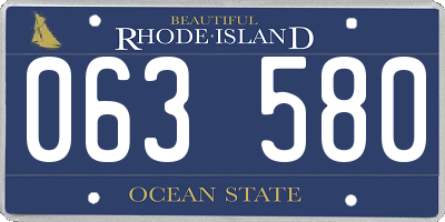 RI license plate 063580