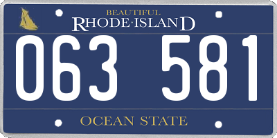 RI license plate 063581