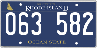 RI license plate 063582