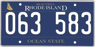 RI license plate 063583