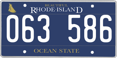 RI license plate 063586