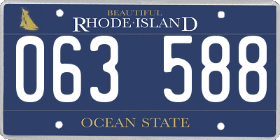 RI license plate 063588