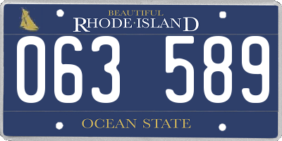 RI license plate 063589