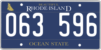 RI license plate 063596