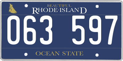 RI license plate 063597