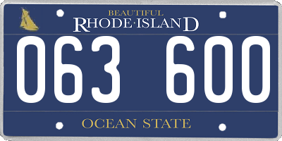 RI license plate 063600