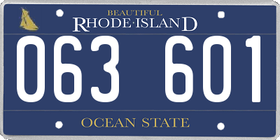 RI license plate 063601