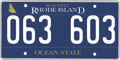 RI license plate 063603