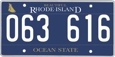 RI license plate 063616