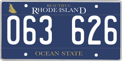 RI license plate 063626