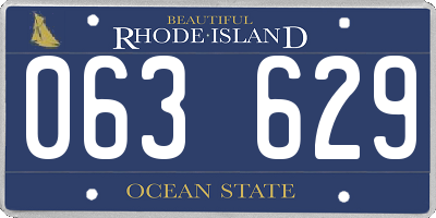 RI license plate 063629