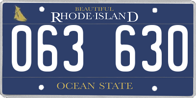 RI license plate 063630