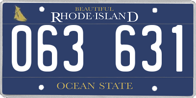 RI license plate 063631