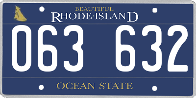 RI license plate 063632