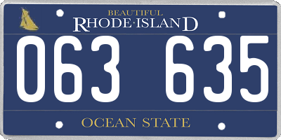 RI license plate 063635