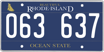 RI license plate 063637