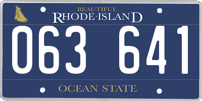 RI license plate 063641