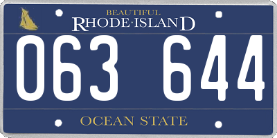RI license plate 063644