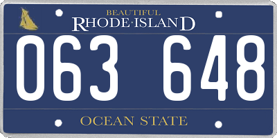 RI license plate 063648