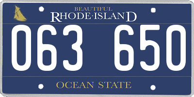 RI license plate 063650