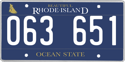 RI license plate 063651