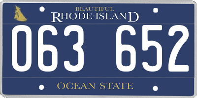 RI license plate 063652