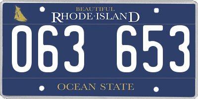 RI license plate 063653