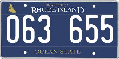 RI license plate 063655