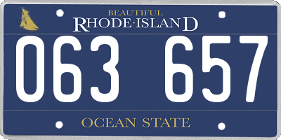RI license plate 063657
