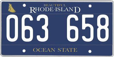 RI license plate 063658