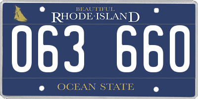 RI license plate 063660
