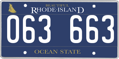 RI license plate 063663