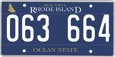 RI license plate 063664