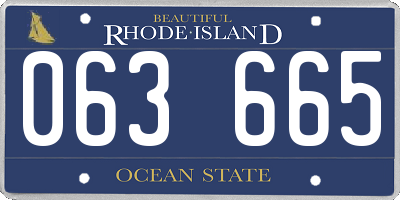 RI license plate 063665