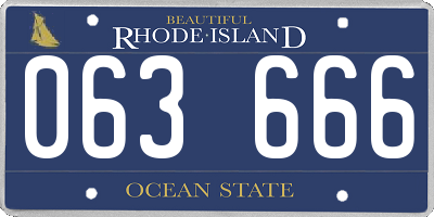 RI license plate 063666