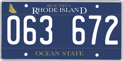 RI license plate 063672