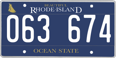 RI license plate 063674