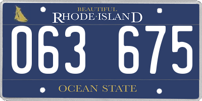 RI license plate 063675